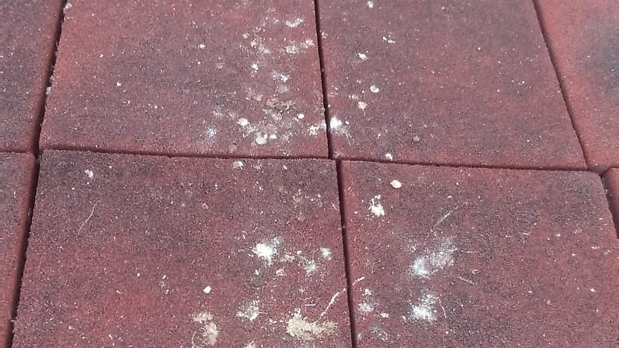 Suelo destrozado en el parque infantil de Tías