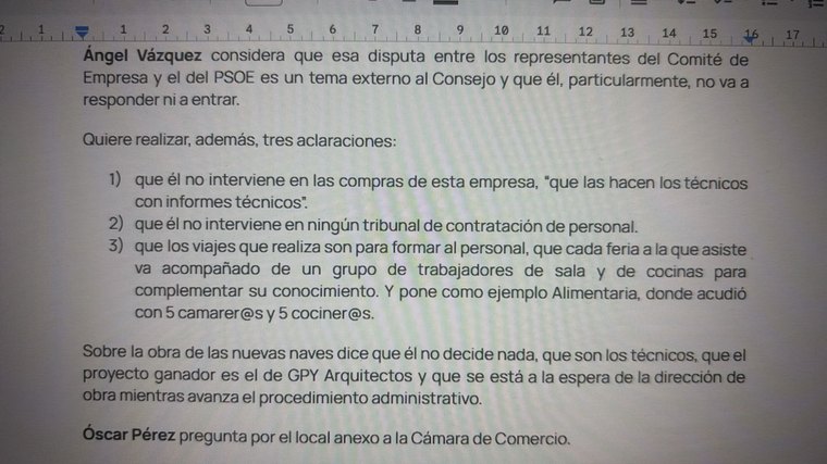 Extracto del acta del Consejo de Administración