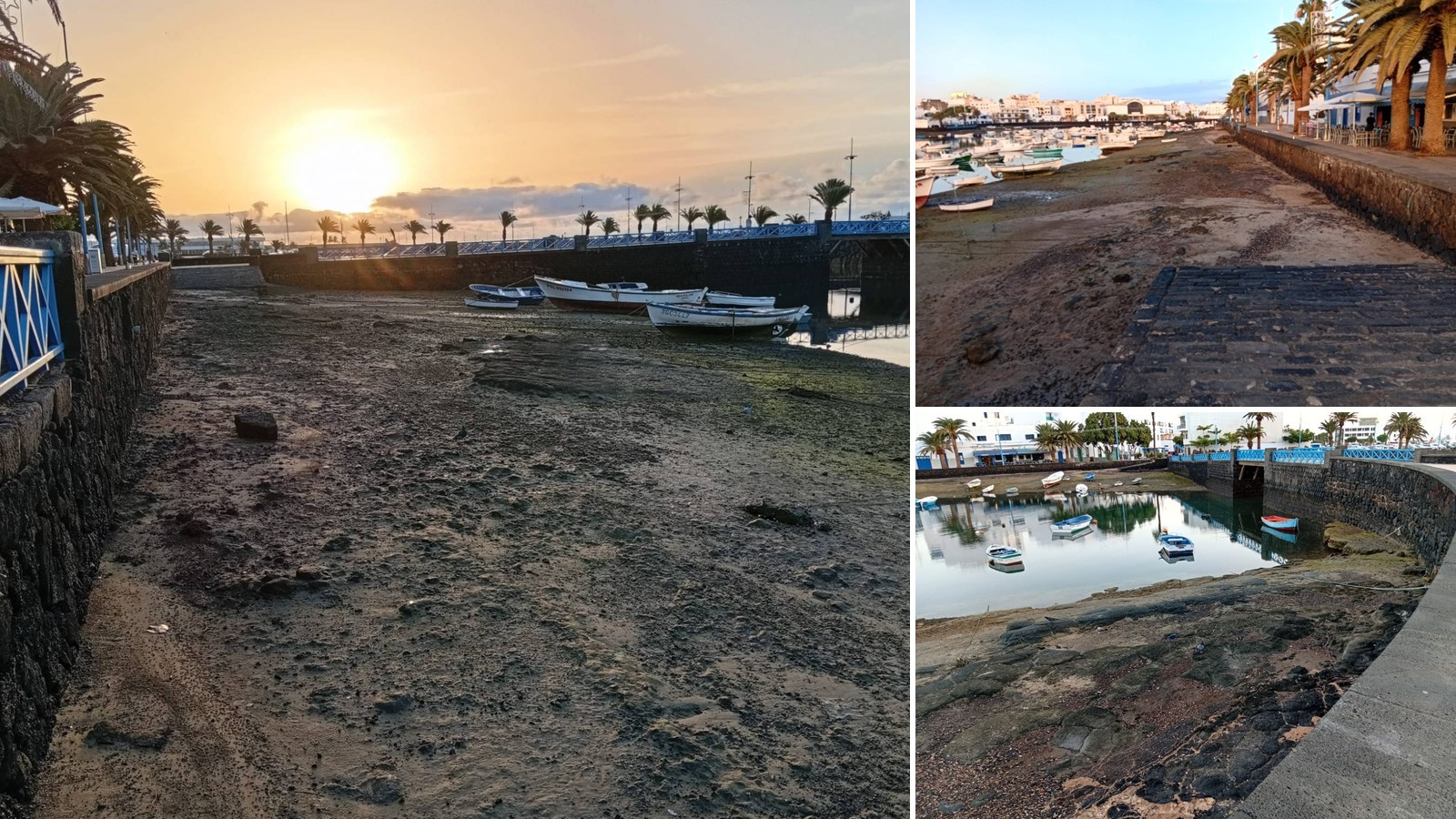 Limpieza aprovecha la marea baja para retirar plásticos, papeles y ropa de la dársena del Charco de San Ginés