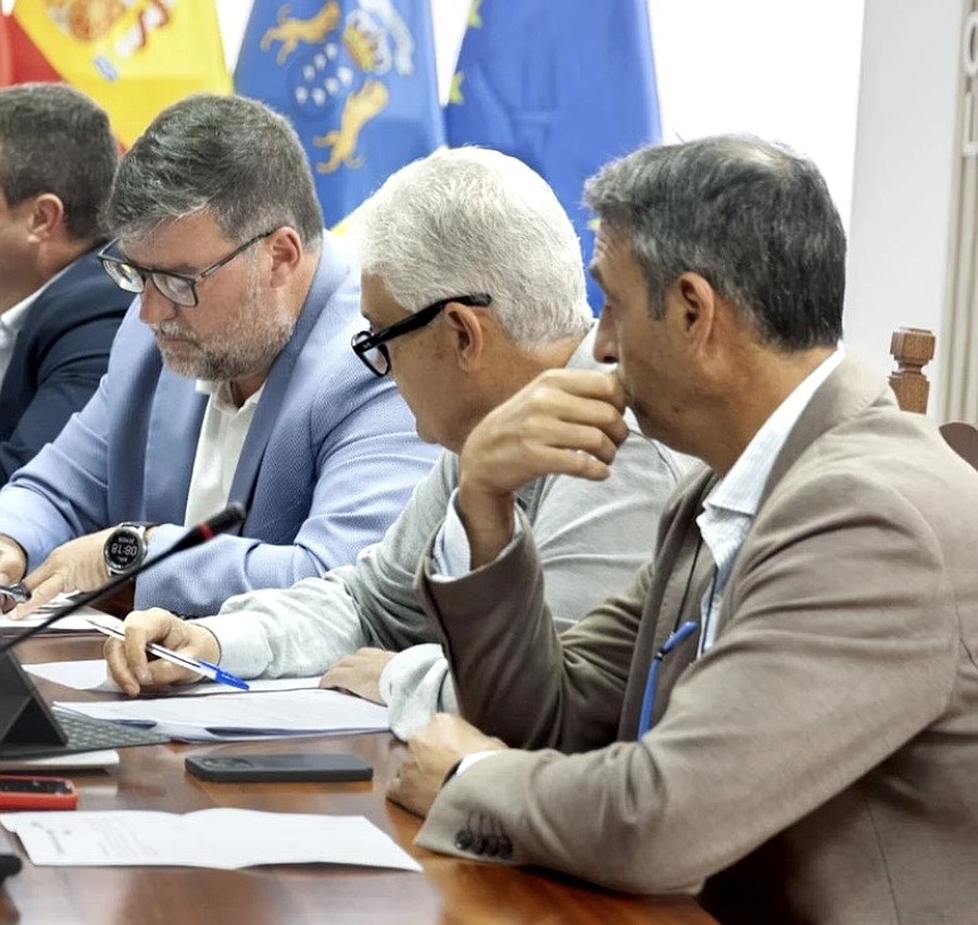Los tres alcaldes socialistas de Lanzarote, durante una reunión institucional / Foto: PSOE de Lanzarote