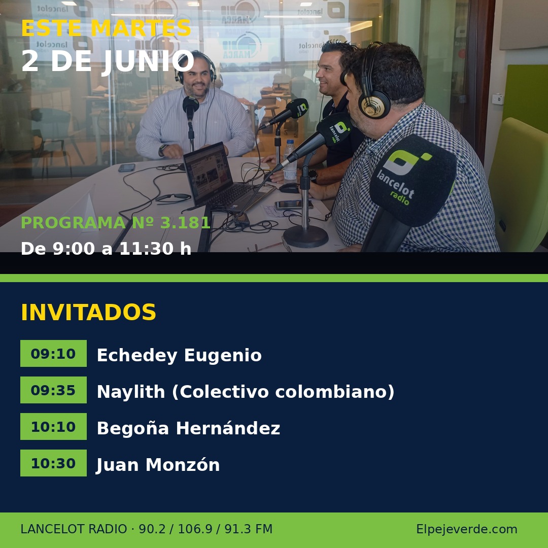 Durante la grabación de un programa en el estudio de Lancelot Radio. / Elpejeverde.com