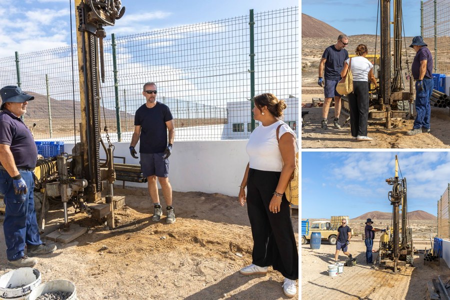 Trabajos de perforación en La Graciosa vinculados al proyecto El Sol de La Graciosa / Foto: Ayuntamiento de Teguise