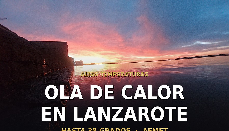 Amanecer en el litoral del Parque Islas Canarias, en Arrecife, en la jornada de arranque de la ola de calor / Foto: Elpejeverde.com
