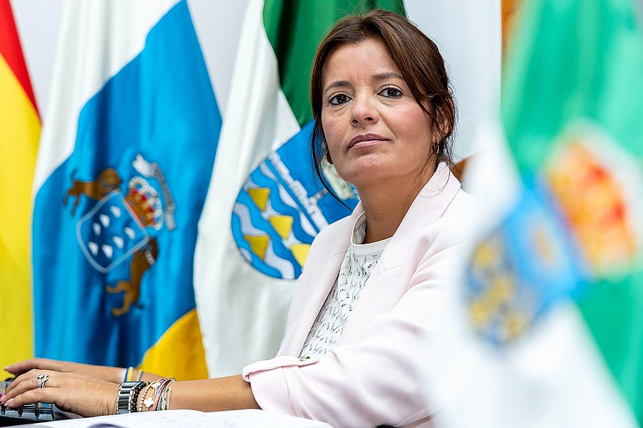 La alcaldesa de Teguise, Olivia Duque, durante una comparecencia institucional / Foto: Ayuntamiento de Teguise