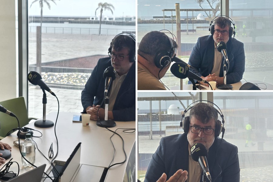 Isidro Pérez, alcalde de San Bartolomé, este miércoles en los estudios de Lancelot Radio durante su entrevista en Elpejeverde / Fotos: Elpejeverde.com