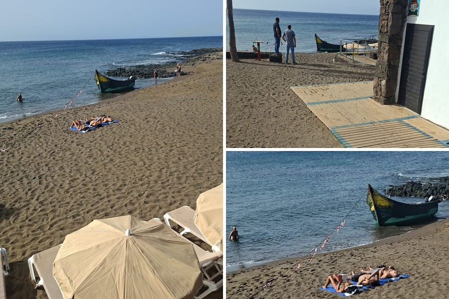 Patera varada en Playa Bastián, en Costa Teguise, tras la llegada de una embarcación este mes de septiembre / Foto: Elpejeverde.com