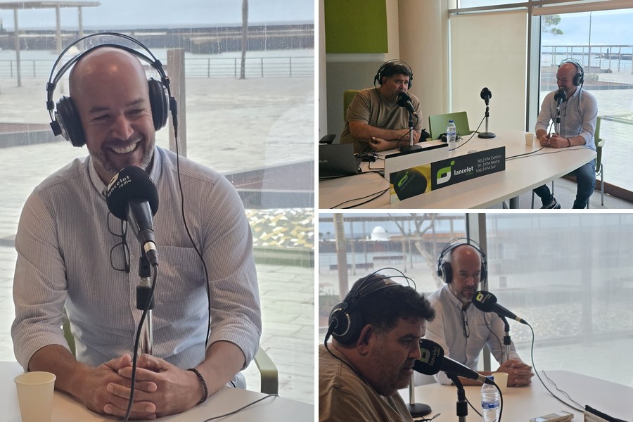 Raúl de León, concejal de Obras de San Bartolomé, este miércoles en los estudios de Lancelot Radio / Fotos: Elpejeverde.com