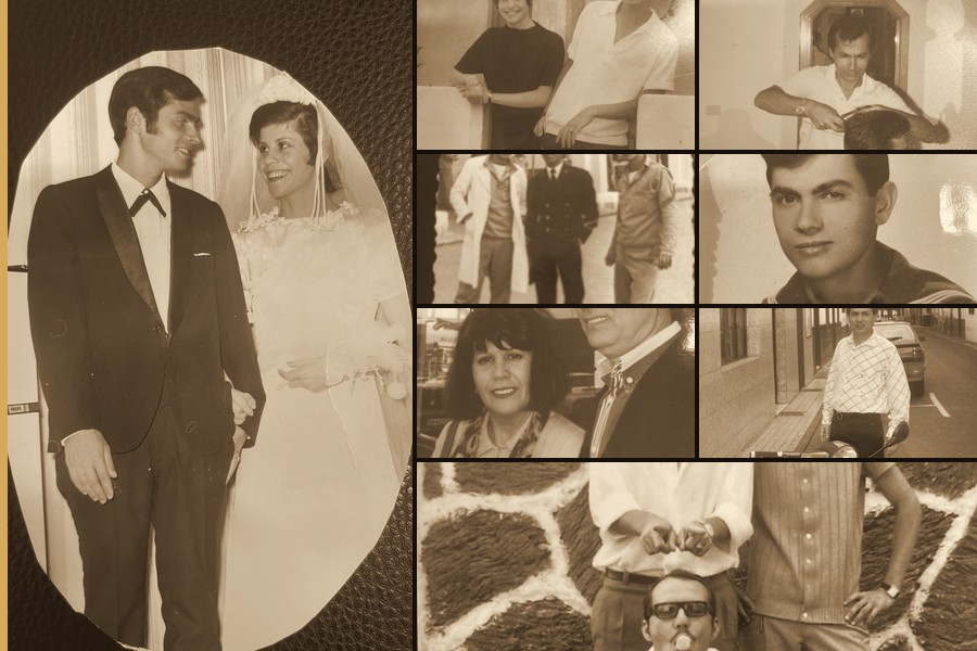 Sito, el día de su boda con Carmelina, y distintos momentos de su vida en Lanzarote y durante el servicio militar (archivo familiar) / Fotos: cedidas por José Luis García Lemes