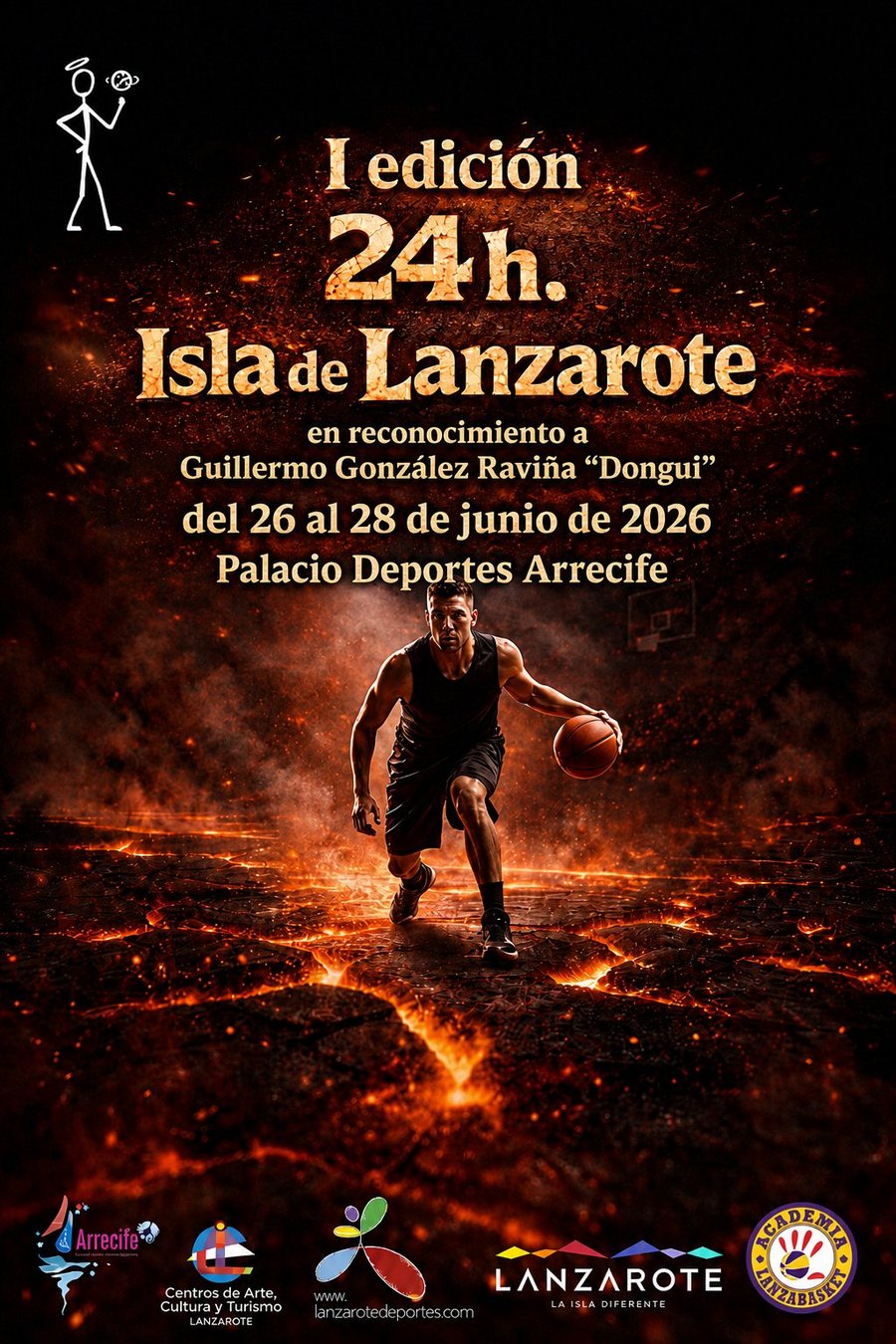 Cartel oficial del I Torneo 24H Isla de Lanzarote, en reconocimiento a Guillermo González Raviña 
